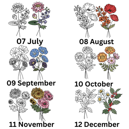 18oz Libbey Frosted Glass | Birth Month Flower - MKcreativeprints