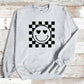 Checkered Smiley Crewneck - MKcreativeprints