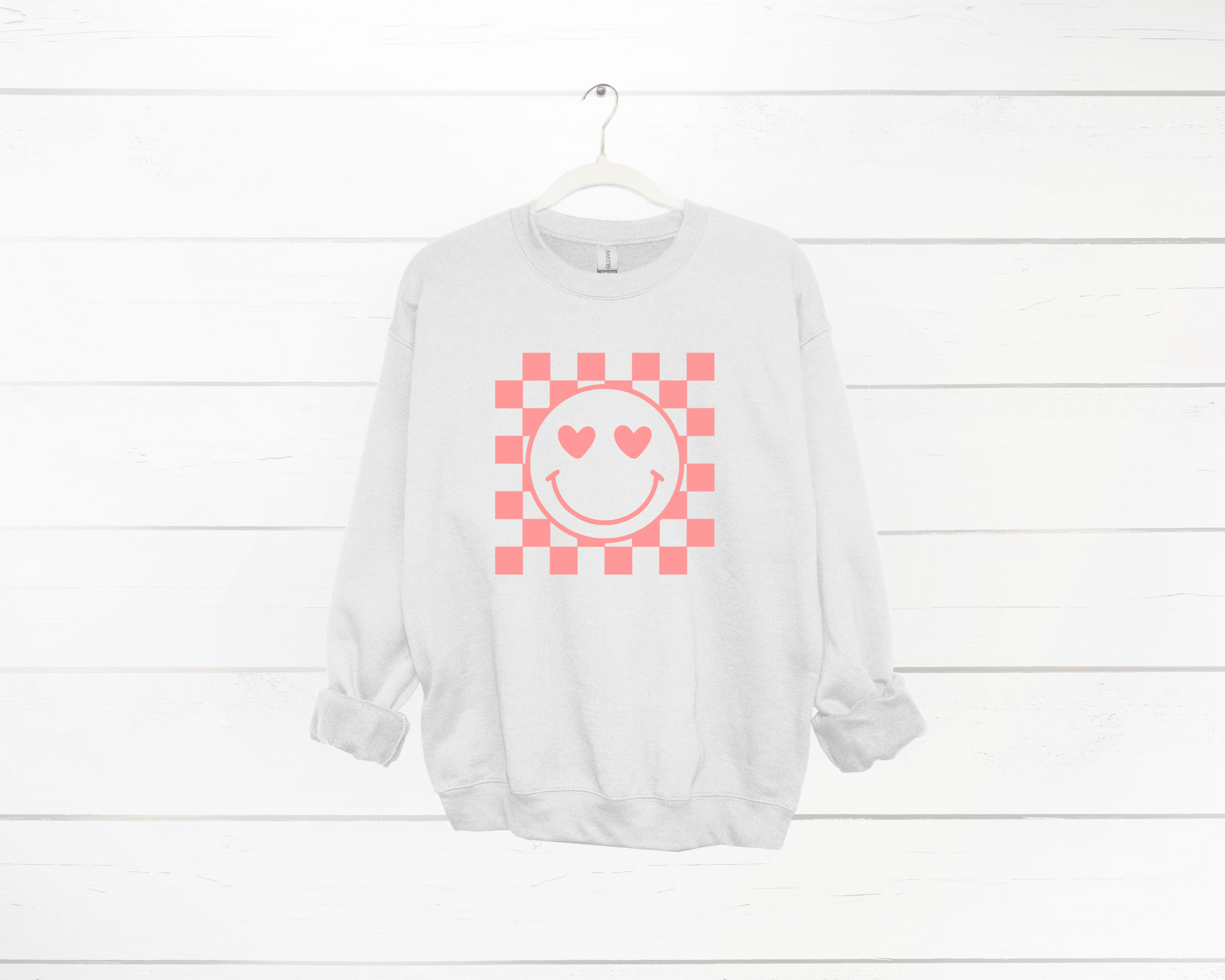Checkered Smiley Crewneck - MKcreativeprints
