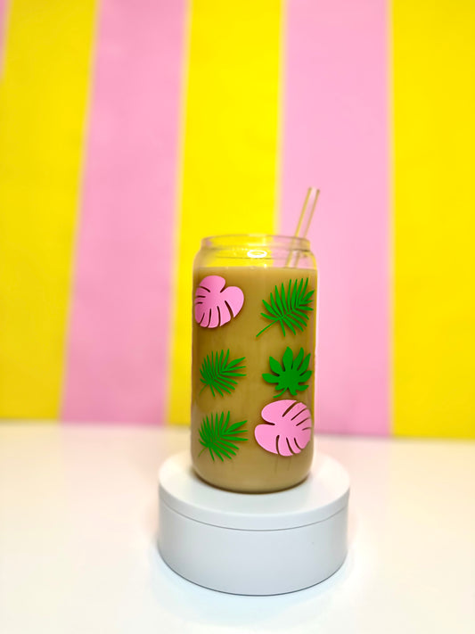 Clear Glass Libbey - Palm Leaves - MKcreativeprints