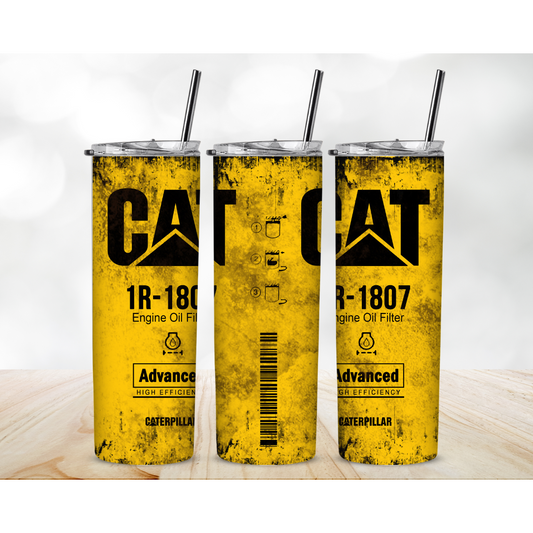 20oz Skinny Tumbler, CAT Design - MKcreativeprints