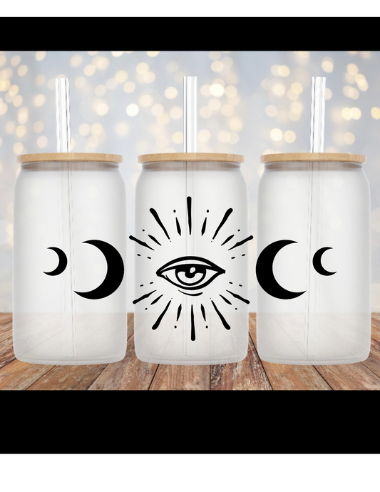 Eye/ Moon Celestial Libbey Tumbler - MKcreativeprints