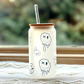 18oz Libbey Frosted Glass | Antisocial Smiley - MKcreativeprints